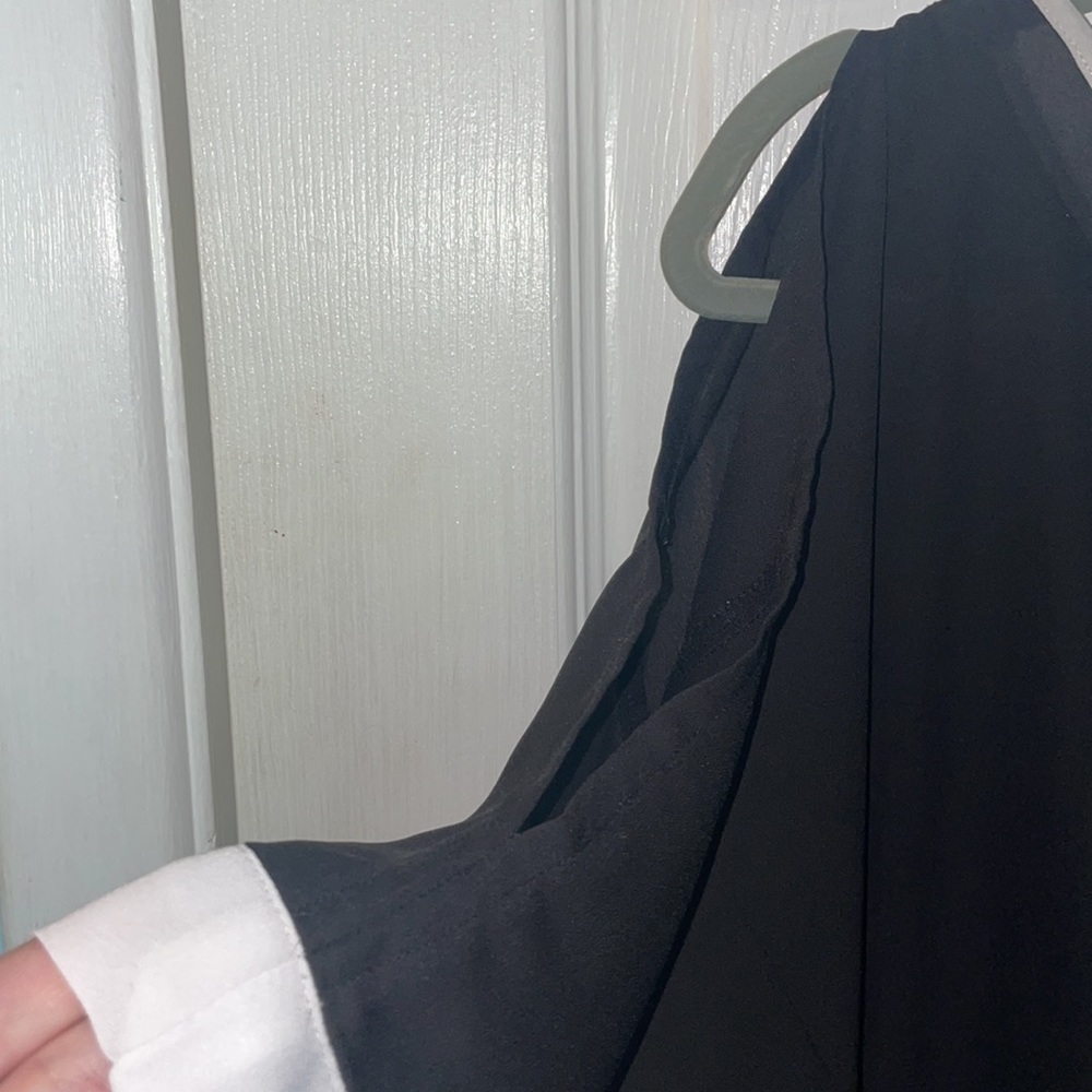 BCX Black and White Poncho Top - Picture 3 of 5